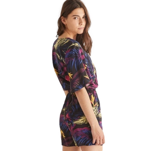 𝅺SIZE 2X Lady’s Reitman’s Tropical Leaf Summer Vacation Wrap Romper